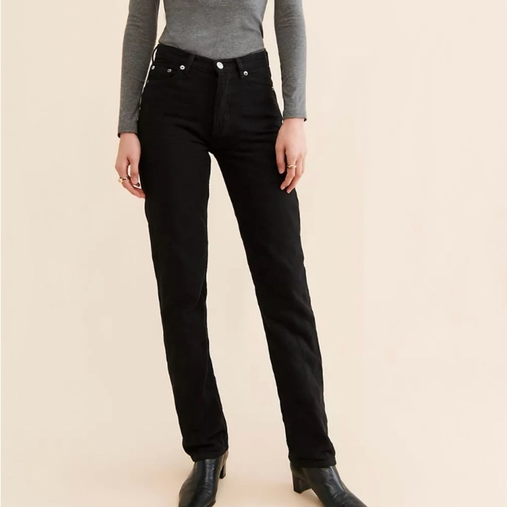 Samsøe Samsøe Susan‎ Slim Straight Leg Jeans textured black size 24/30